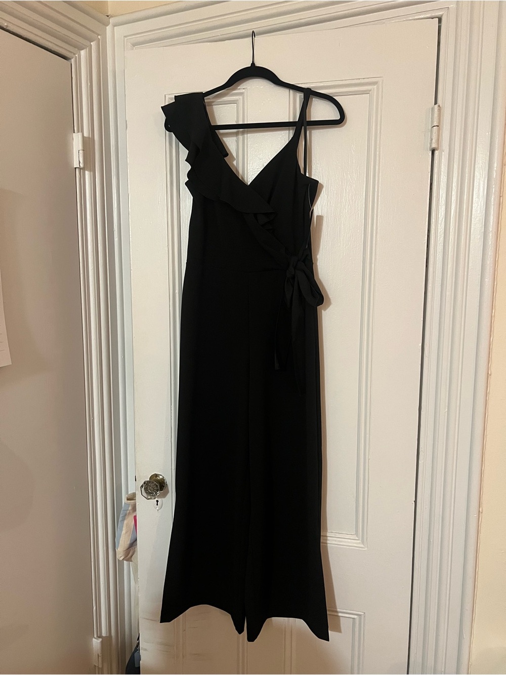 Black Ruffle Women's Evening Jumpsuit